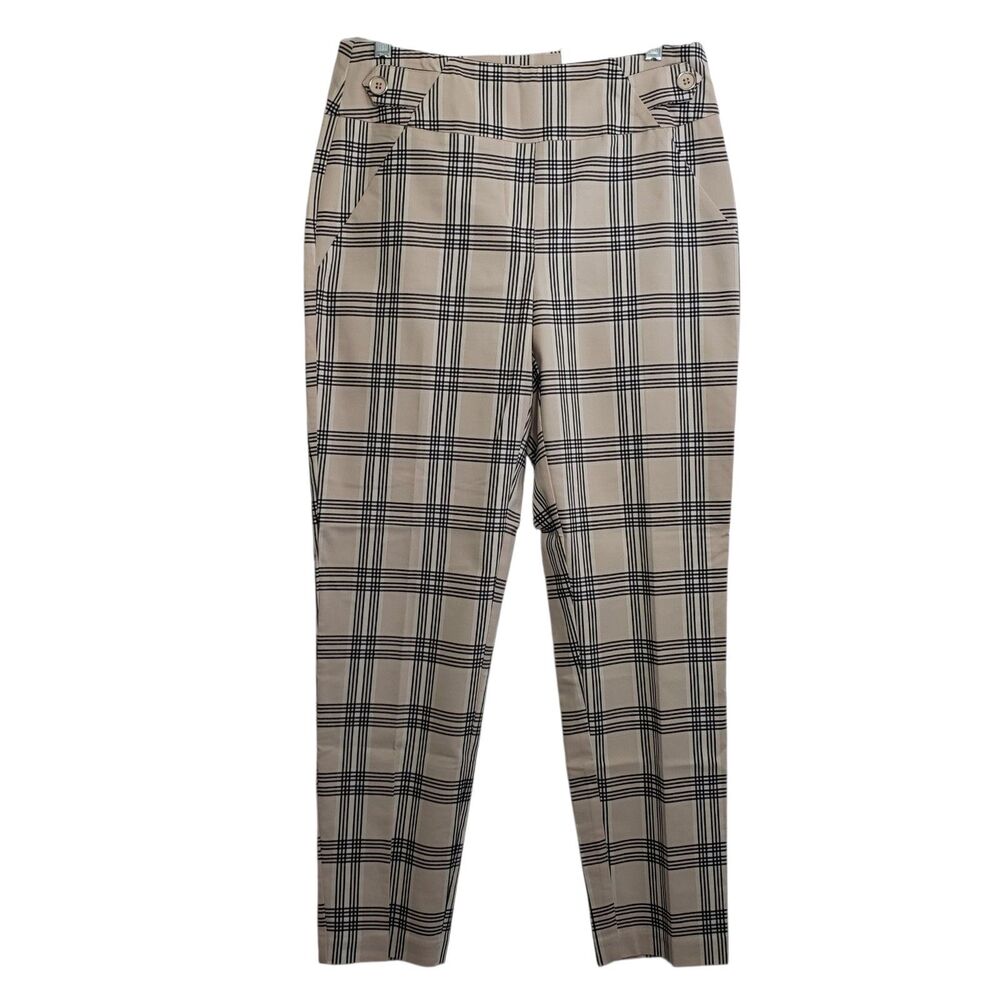 NEW Cato Women's Mid Rise Slim Ankle Patterned Trousers / Pants, Size 8